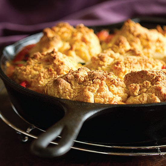 Sausage Red Pepper Polenta Cobbler