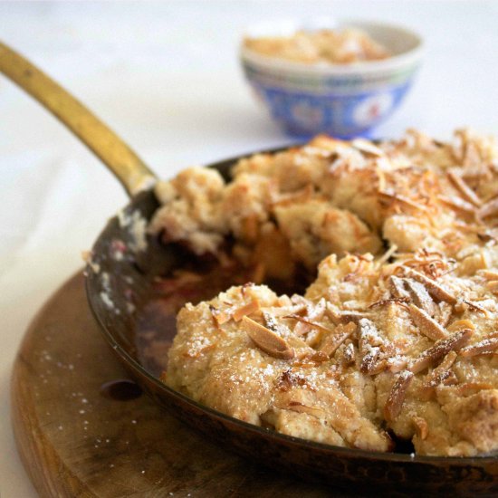 Rhubarb and Coconut Cobbler