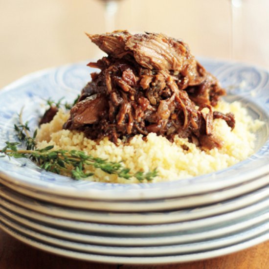 Slow-Cooked Lamb w/ Jammy Red Wine