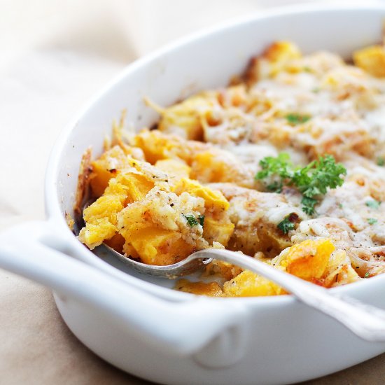 Cheesy Baked Butternut Squash