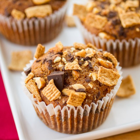 Chocolate-Pumpkin Graham Muffins