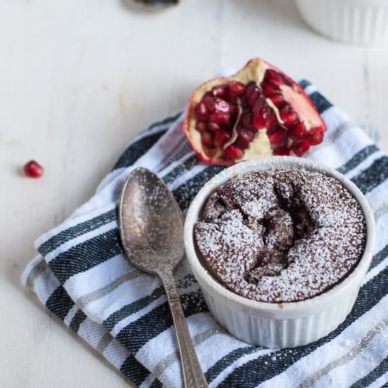 Chocolate Clafoutis w Pomegranate