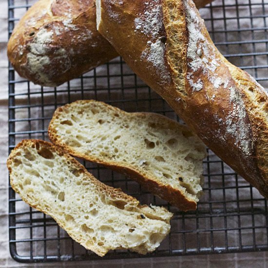 Roasted garlic baguettes