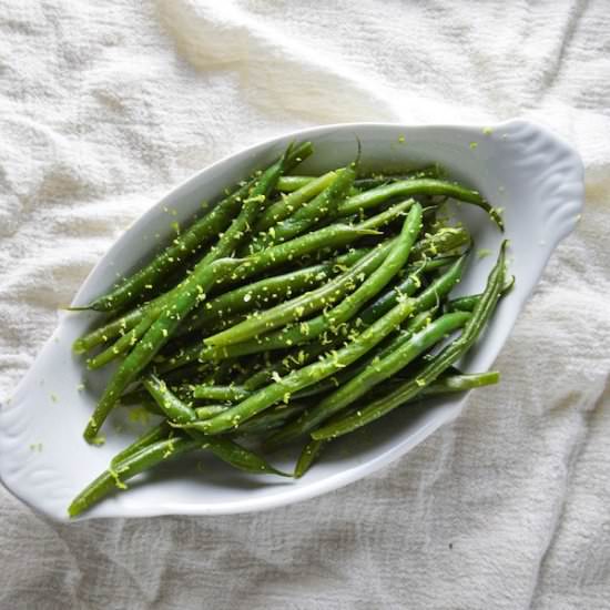 Lemon Zest Salted Green Beans