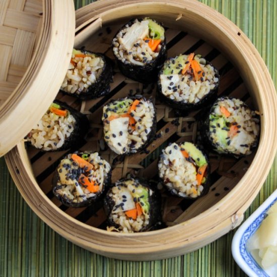 Vegan Quinoa Brown Rice Sushi