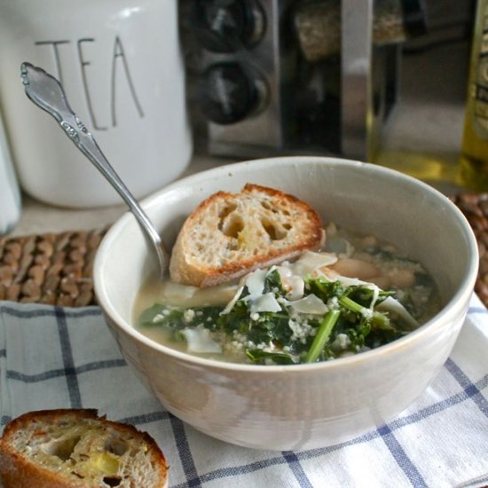 White Bean, Kale, and Couscous Soup