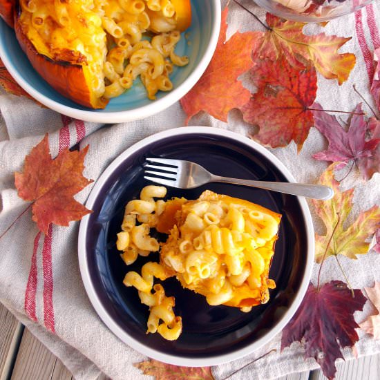 Pumpkin stuffed with mac&cheese