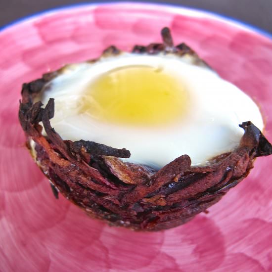 Eggs in Sweet Potato Apple Nests