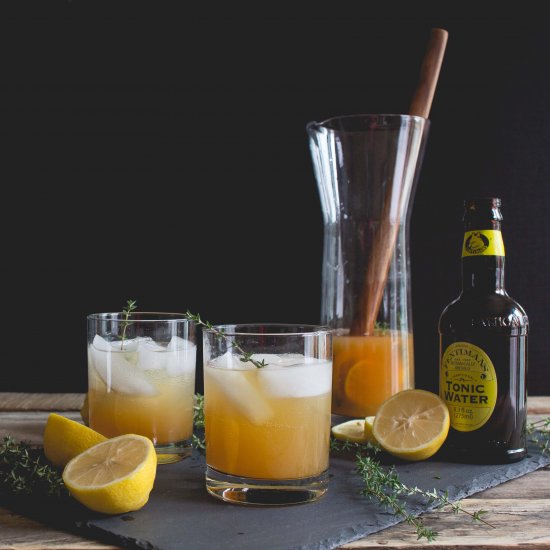 Cider, Thyme + Tonic Mocktail