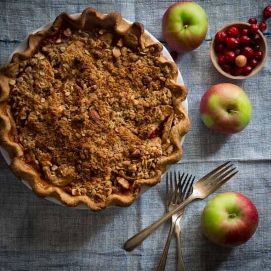 Cranberry Maple Apple Crumb Pie