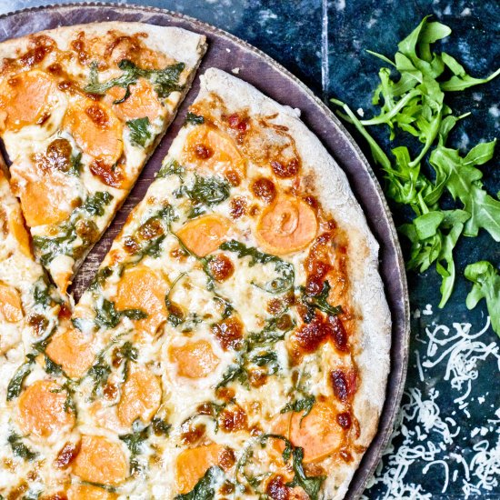 Spelt Thin Crust Sweet Potato Pizza