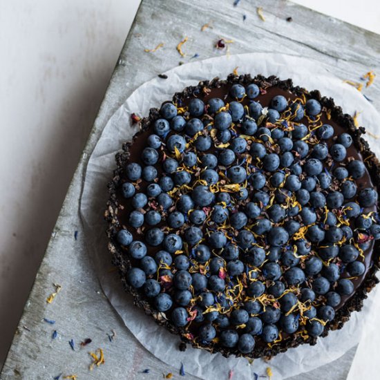 No-Bake Blueberry Chocolate Tart