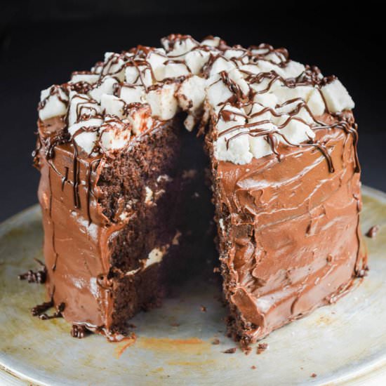 Rich Dark Hot Cocoa 3 Layer Cake