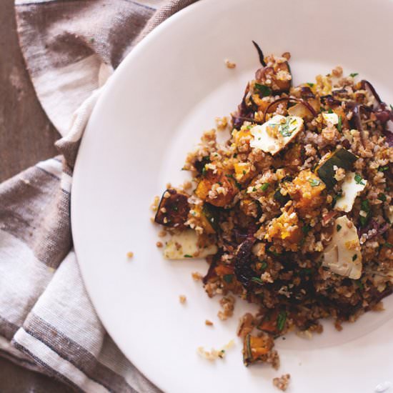 Kabocha and broken spelt salad