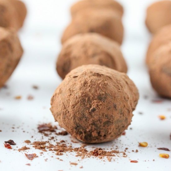 Chili chocolate truffles.