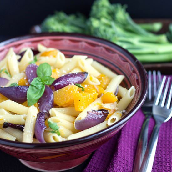 Roasted Squash & Red Onion Pasta