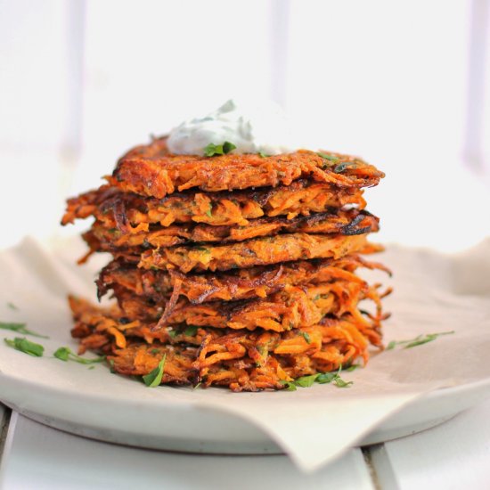 Easy carrot fritters