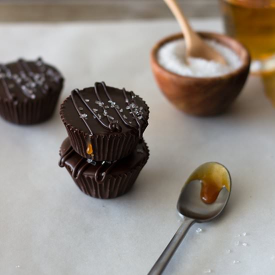 Boozy Chocolate Caramel Cups