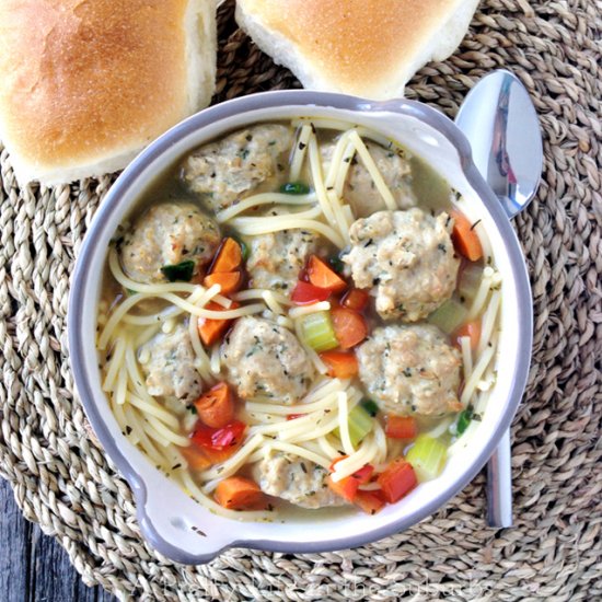 Turkey Meatball Noodle Soup