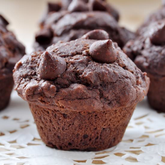 Vegan Double Chocolate Muffins