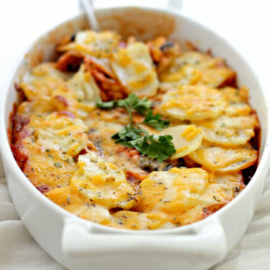 Chicken Enchilada Potato Casserole