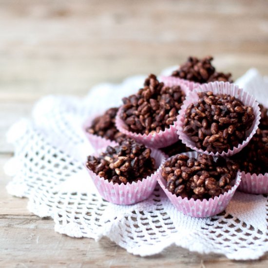 Healthy Chocolate Rice Crispy Cakes