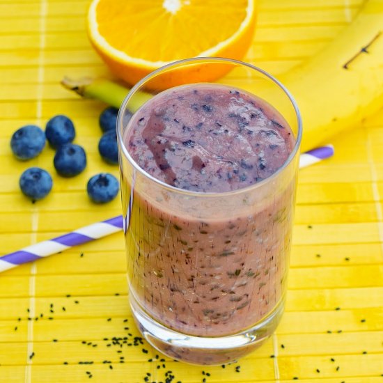 Orange blueberry banana smoothie