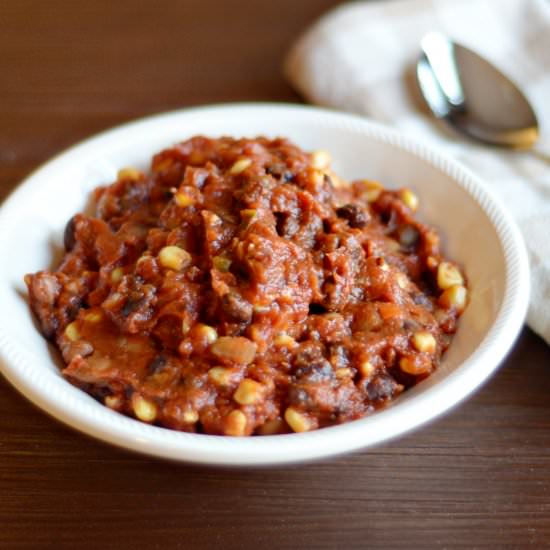 Crock pot vegetarian chili recipe