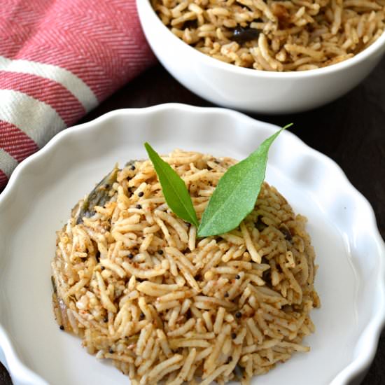 Bangalore Vangi Bath-Eggplant Rice