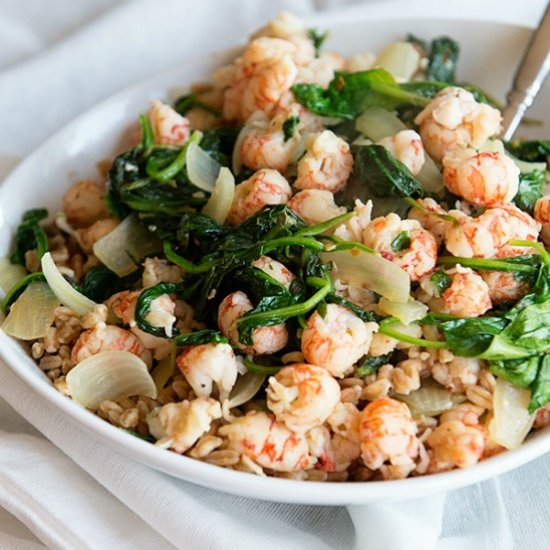 Farro with Langostino Tales