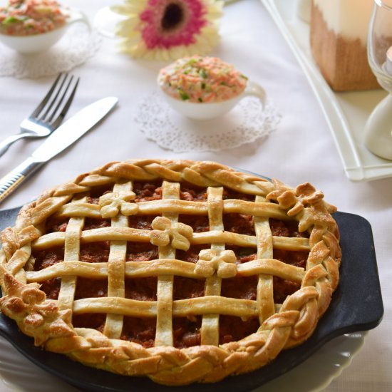 Minced Chicken and Baked Beans Pie