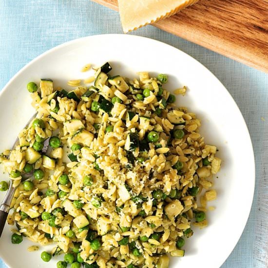 Pea Zucchini Pesto Orzo Risoni