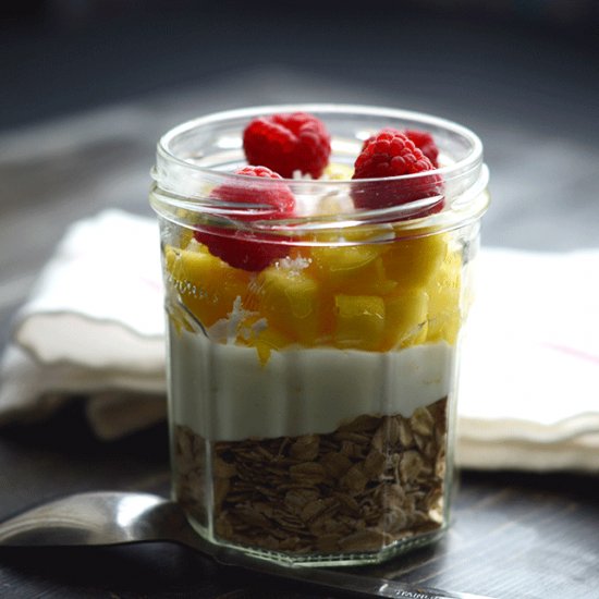 Coconut, Mango & Raspberry Oats