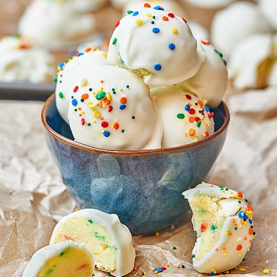 Lemon Funfetti Cake Balls