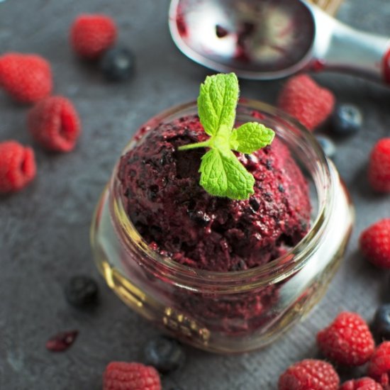 Triple Berry Mint Honey Sorbet