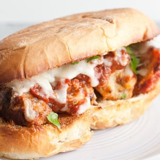 Garlic Bread Meatball Parm Subs