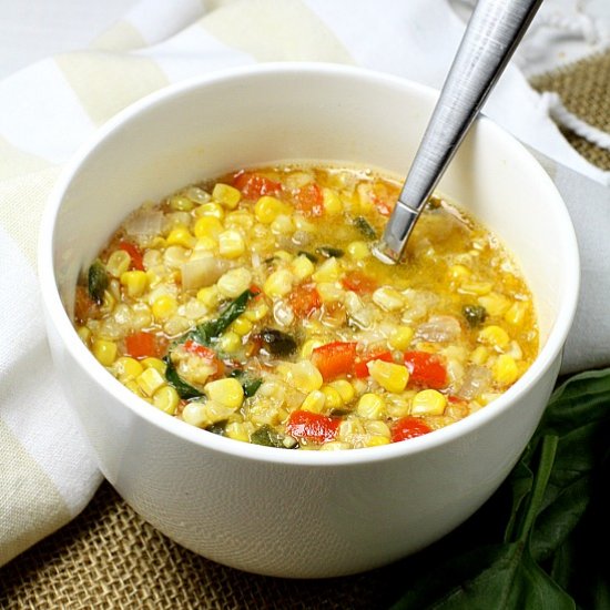 Sweet Corn and Basil Chowder