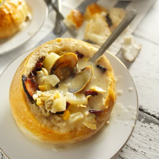 Clam Chowder Bread Bowl