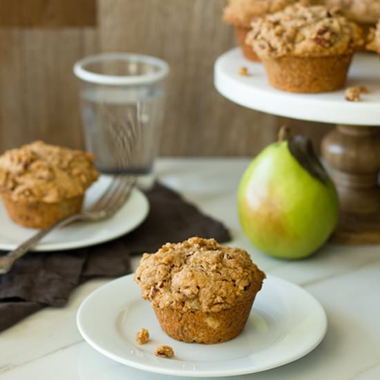 Pear-Pecan Crumb Muffins