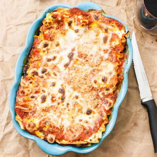 3 cheese veggie lasagne