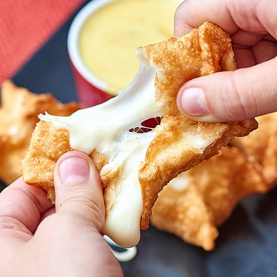 Cheese Wontons with Honey Mustard