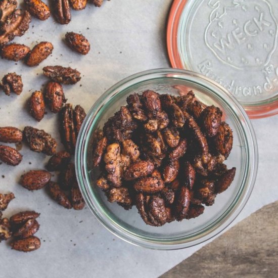 Coffee-Maple Spiced Nuts