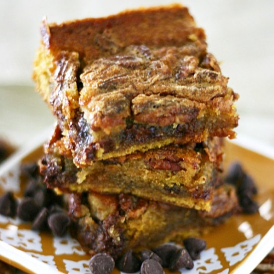 Chocolate Chip Pecan Pumpkin Bars