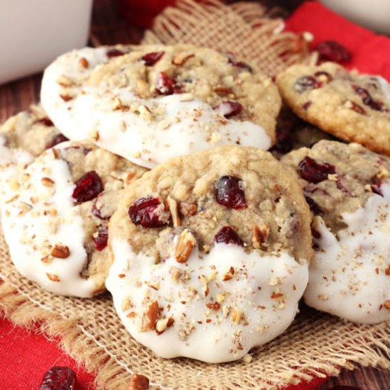 Dipped Cranberry Oatmeal Cookies