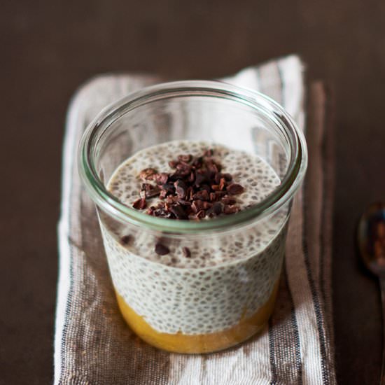 Hazelnut Chia Pudding and Persimmon