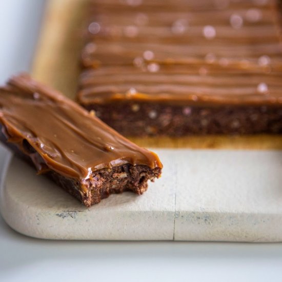 Hazelnut Orange Salted Caramel Bars