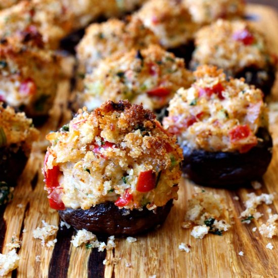 Crispy Crab Stuffed Mushrooms