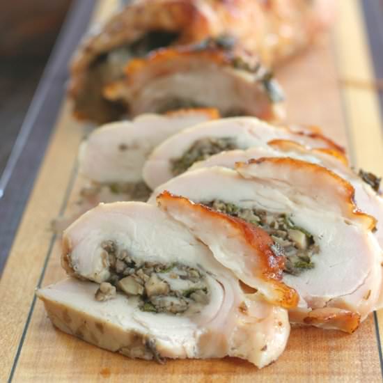 Mushroom Sage Turkey Roulade