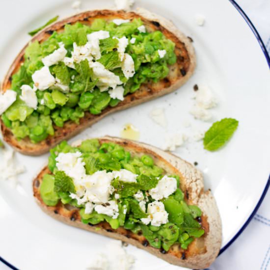 Broad Bean and Pea Bruschetta