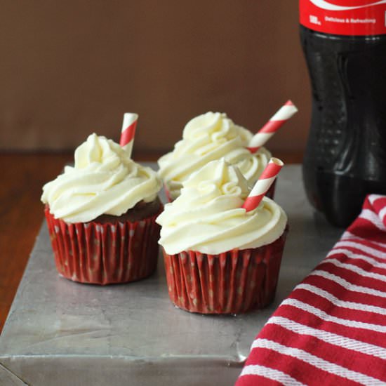 Cherry Coke Float Cupcakes